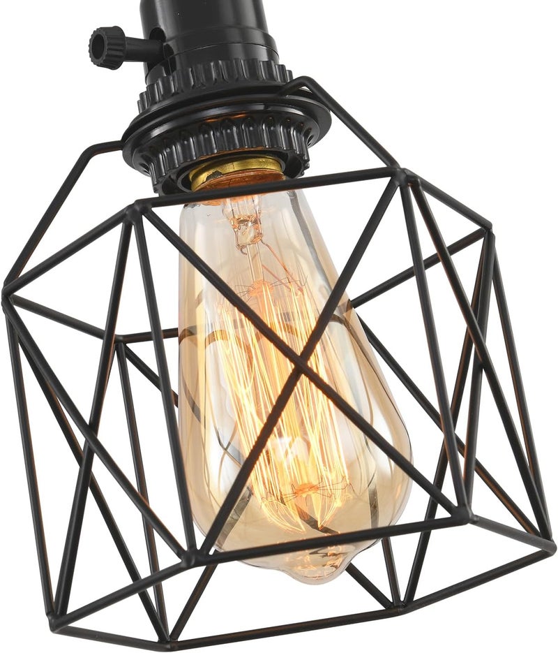 KENMI 3-Light Hanging Light with Plug in Cord,Plug in Pendant Light 22ft Hemp Rope Pendant Lighting Vintage 3-Light Hanging Lamp Fixtures for Kitchen Island Living Room Bedroom - Image 4